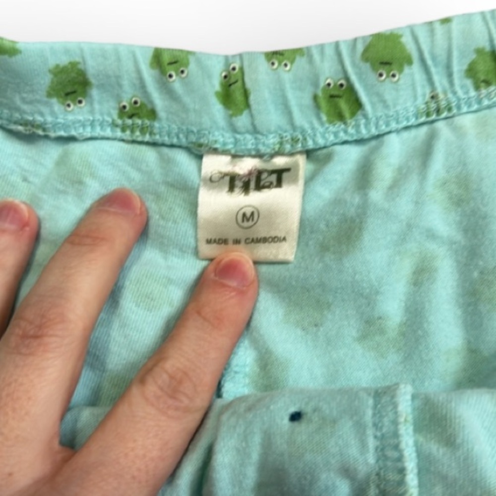 Tilt blue and green Frog pajama shorts - Picture 3 of 9